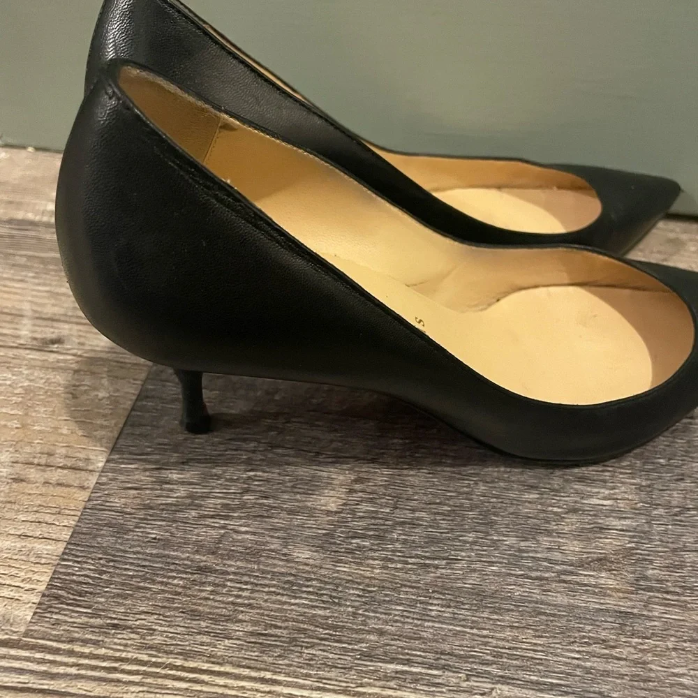 Christian Louboutin matte Black Pointed Heels red bottom women’s shoes sz 6 / 36 - Picture 7 of 8